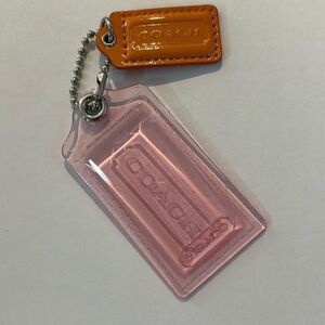 COACH Pink & Orange Hang Tags Keychain